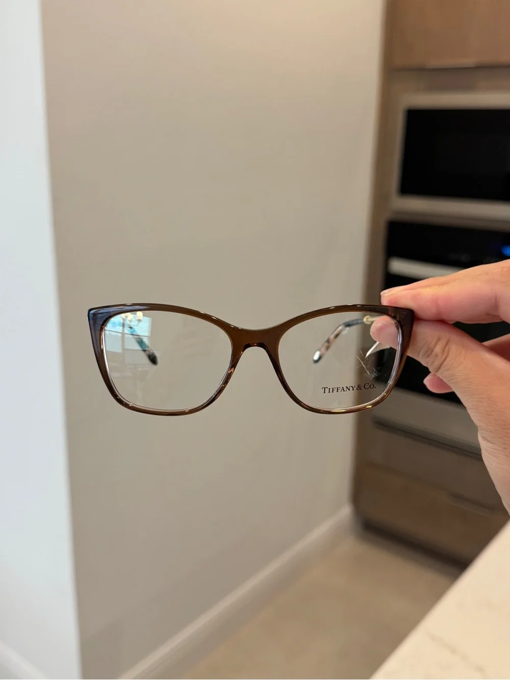 Tiffany & Co. Women's Brown Cat-Eye Optical Frames